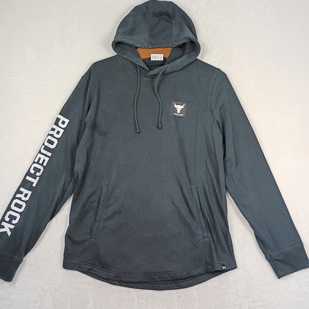 Under Armour Hoodie Mens L Gray Project Rock Brahma Bull Gorpcore Outdoors Gym